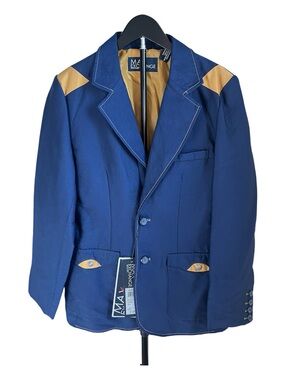 Max Exchange Navy Blue Western Sports Coat Blazer Gold Accents Size L NWT